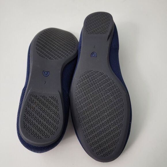 ROTHYS The Ballet Bow Flat Womens 7 Navy Blue Black Comfort Flats Shoes Office - Picture 7 of 9